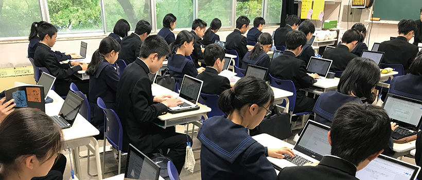 1人1台端末環境で進む 生徒主体の学び 学校法人 水城高等学校 学校とict ｓｋｙ株式会社 Ictを活用した学習活動をサポート 学校とict ｓｋｙ株式会社 Ictを活用した学習活動をサポート