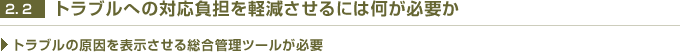 トラブルへの対応負担を軽減させるには何が必要か