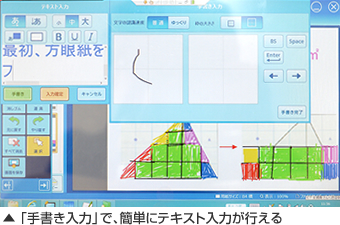 「手書き入力」で、簡単にテキスト入力が行える