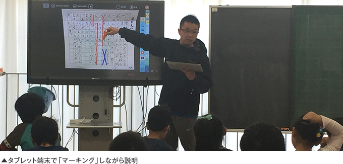 タブレット端末で「マーキング」しながら説明