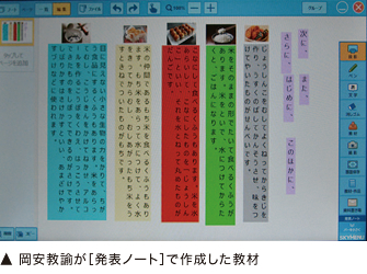 岡安教諭が［発表ノート］で作成した教材