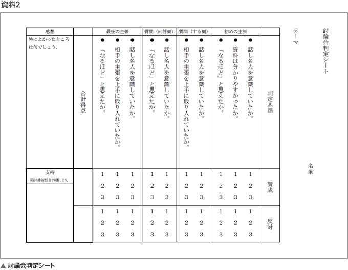 討論会判定シート