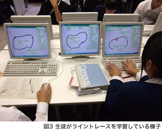 図3　生徒がライントレースを学習している様子